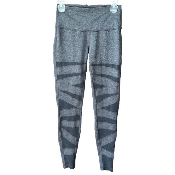 Lululemon Womens Wunder Under HR Tight Leggings Sz 8 Gray Tech Mesh Workout Gym - Picture 1 of 6